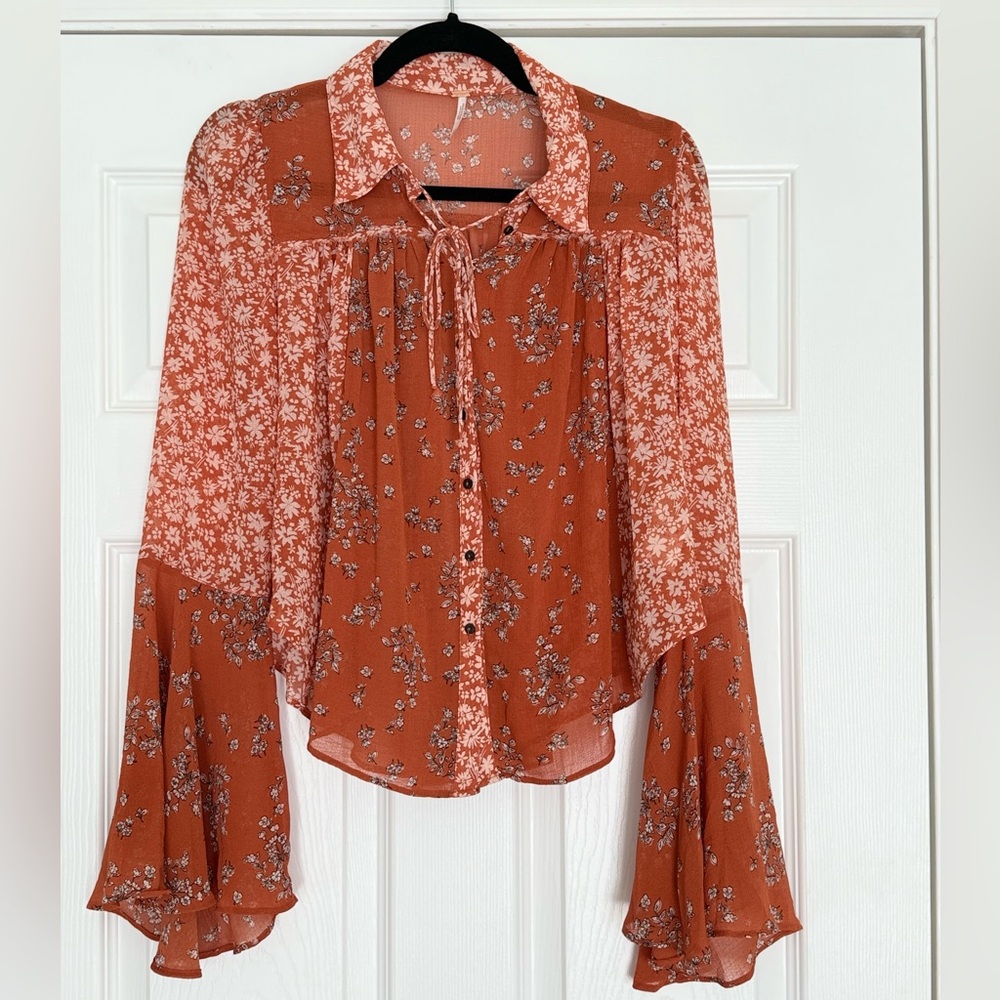 Free People orange blouse